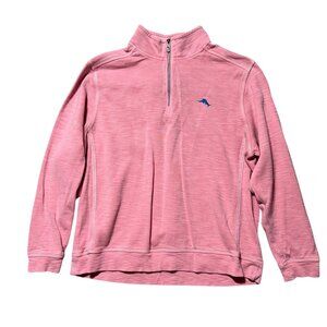 Tommy Bahama Mens XL Pullover 1/2 Zip Preppy Casual Sweatshirt Pink